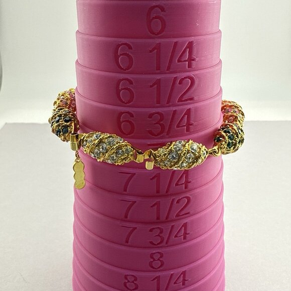 Camrose and Kross JBK Bracelet Rhinestone Royal Egg Jackie Kennedy Gold Tone - Picture 8 of 15